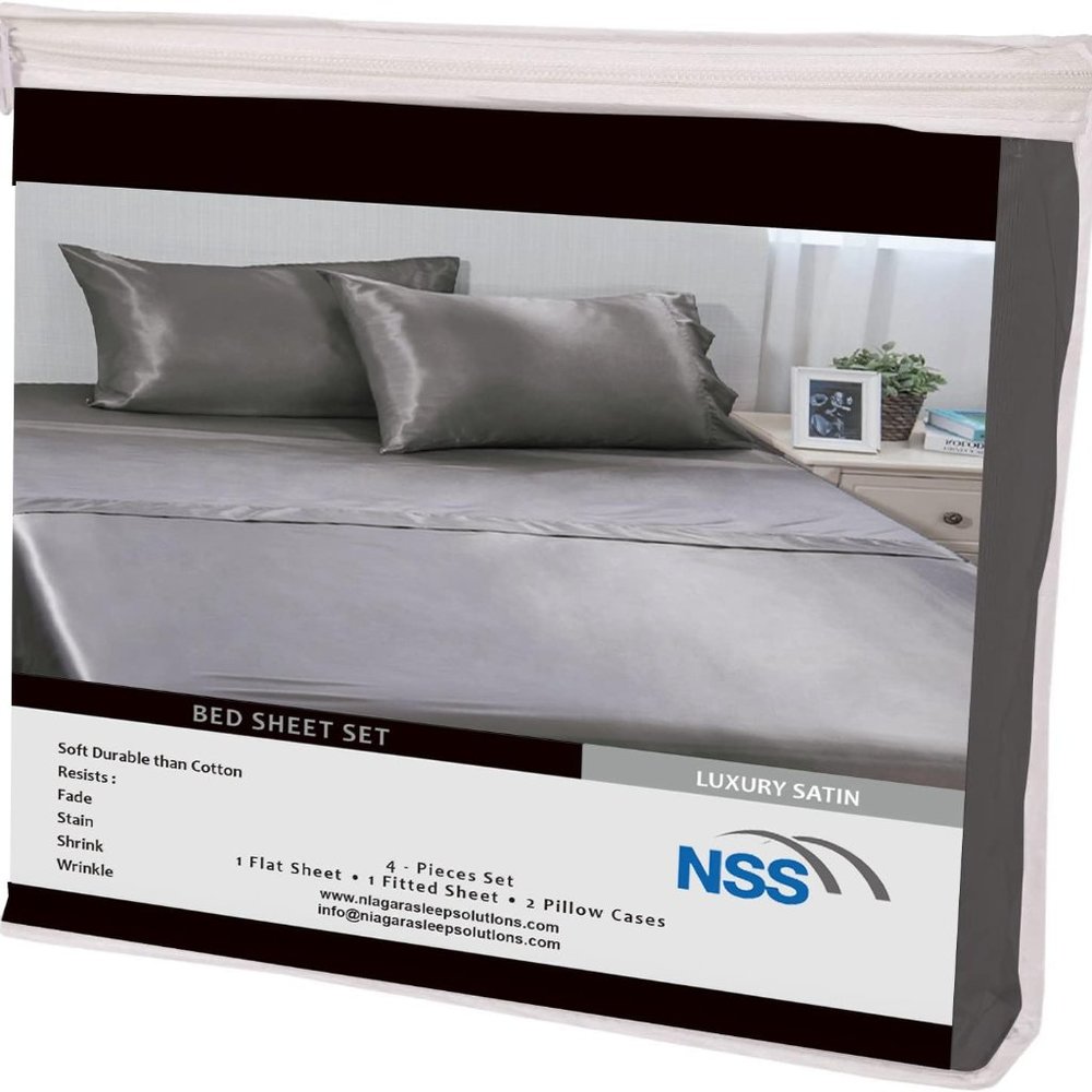 King Sz 4 Pc Bed Sheet Set Silky Smooth Satin Deep Pocket X002YMM88F - Picture 6 of 6